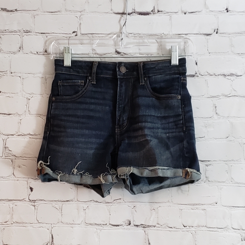 American Eagle Outfitters Super Hi Rise Shorts Size 0 Dark Wash